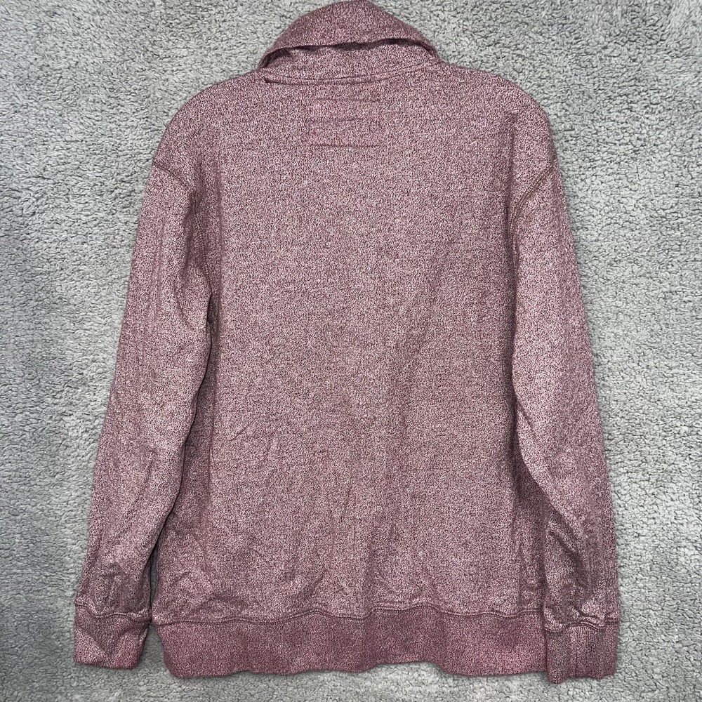 Marc Ecko Cut & Sew Sweater Men's Sz XL Heathered Burgundy Shawl Collar Pullover - Picture 2 of 6